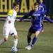 Wolverines Fabio Pereira dribbles the ball down the filed during Thursday nights game against the Niagara Purple Eagles.Courtney Sacco I AnnArbor.com 
